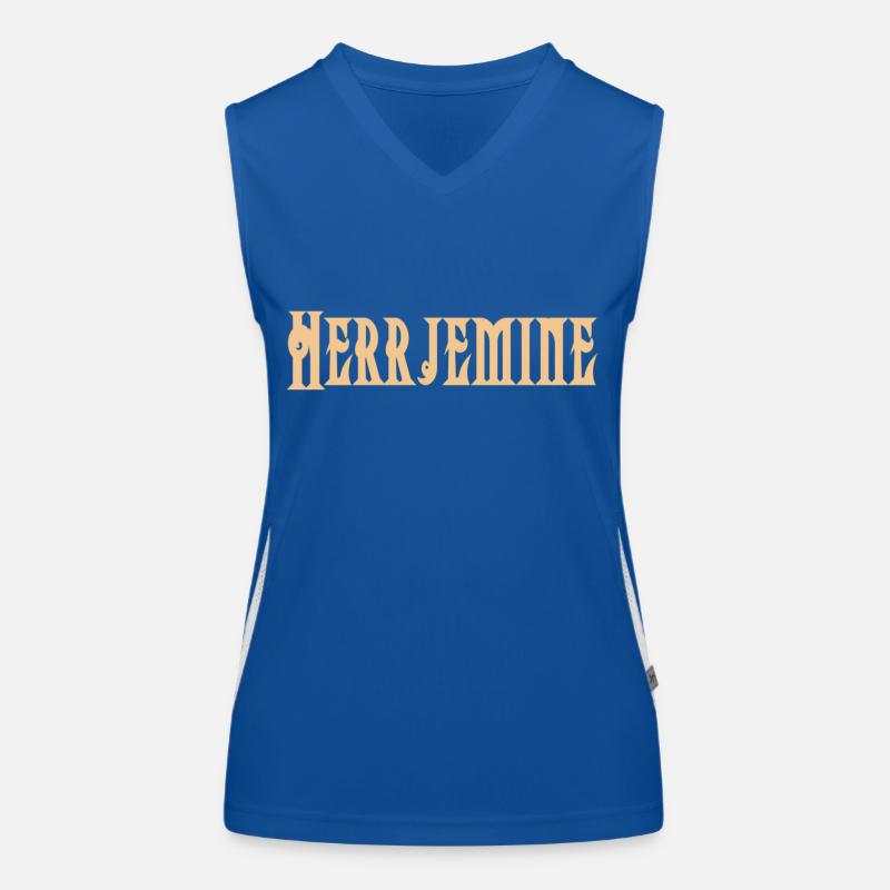 Herrjemine text Funktionelles Kontrast-Tank Top für Frauen