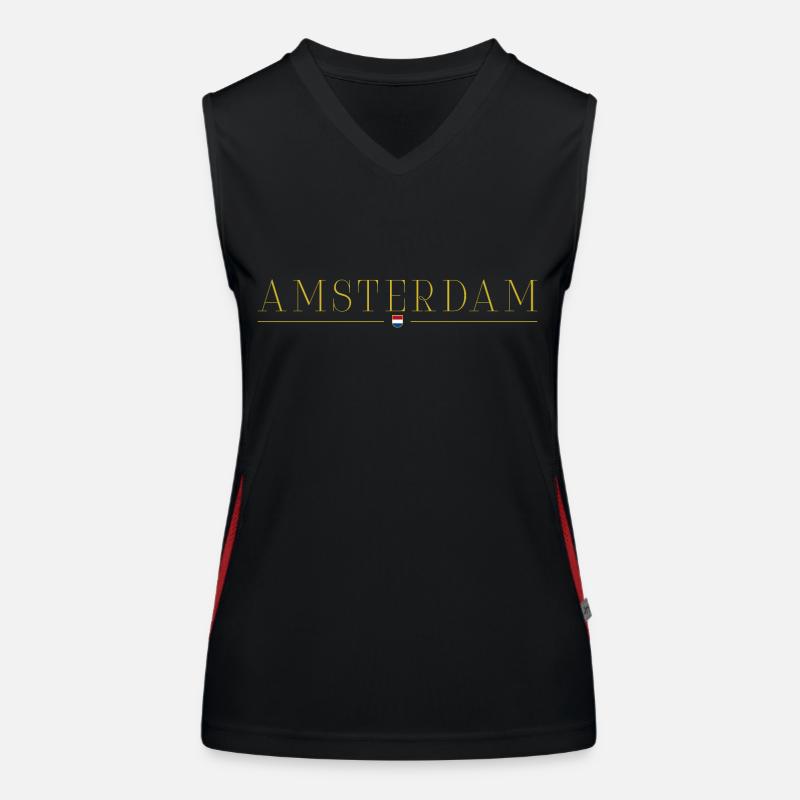 Amsterdam, Netherlands Style Design T-Shirt Women's Functional Contrast Tank Top
