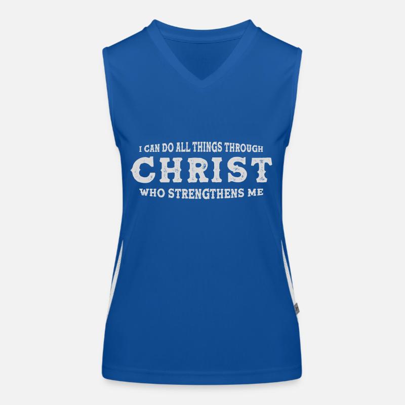 Philipper 4:13 - Kraft im Glauben kann ich tun Funktionelles Kontrast-Tank Top für Frauen
