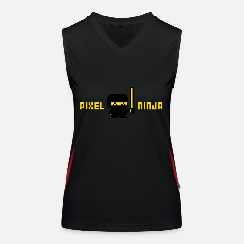 Pixelninja ( Retro-Gaming Pixelart ) Funktionelles Kontrast-Tank Top für Frauen