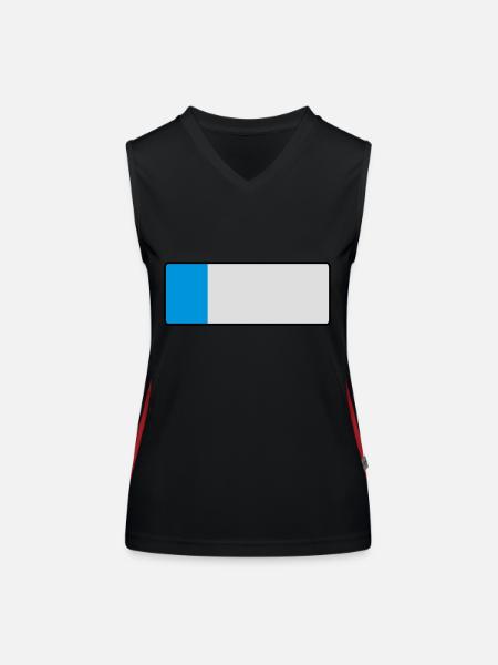 _blank_kurz - Funktionelles Kontrast-Tank Top für Frauen - Schwarz/Rot - Vorne