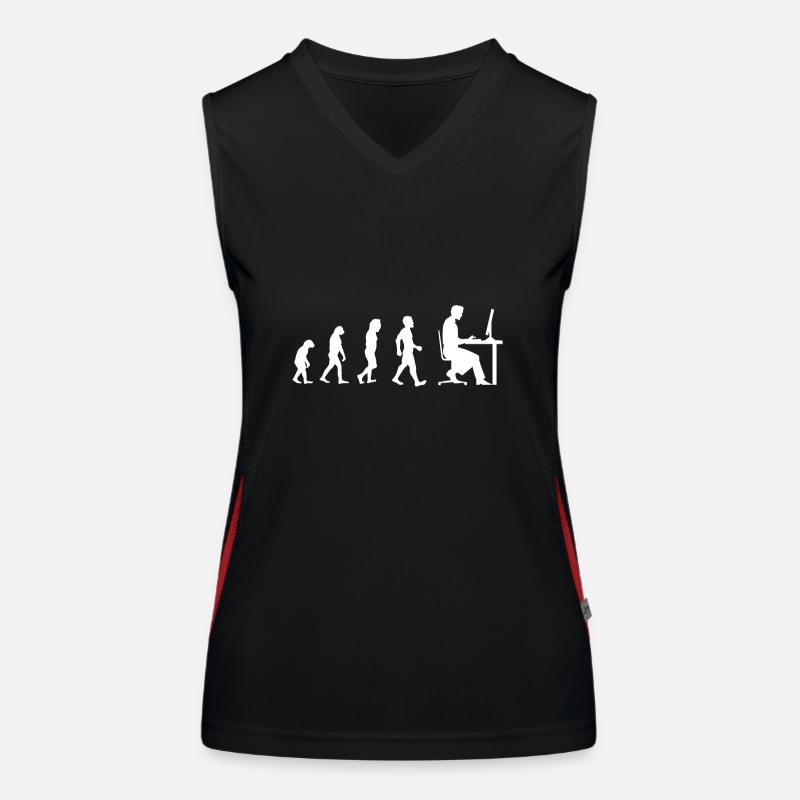 Evolution - Gift - Programmers Computer Nerd Women's Functional Contrast Tank Top