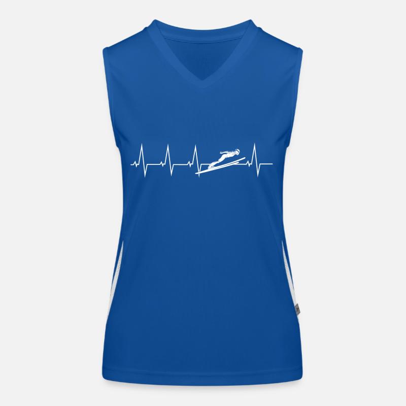 Skispringen Herzschlag Geschenk Funktionelles Kontrast-Tank Top für Frauen