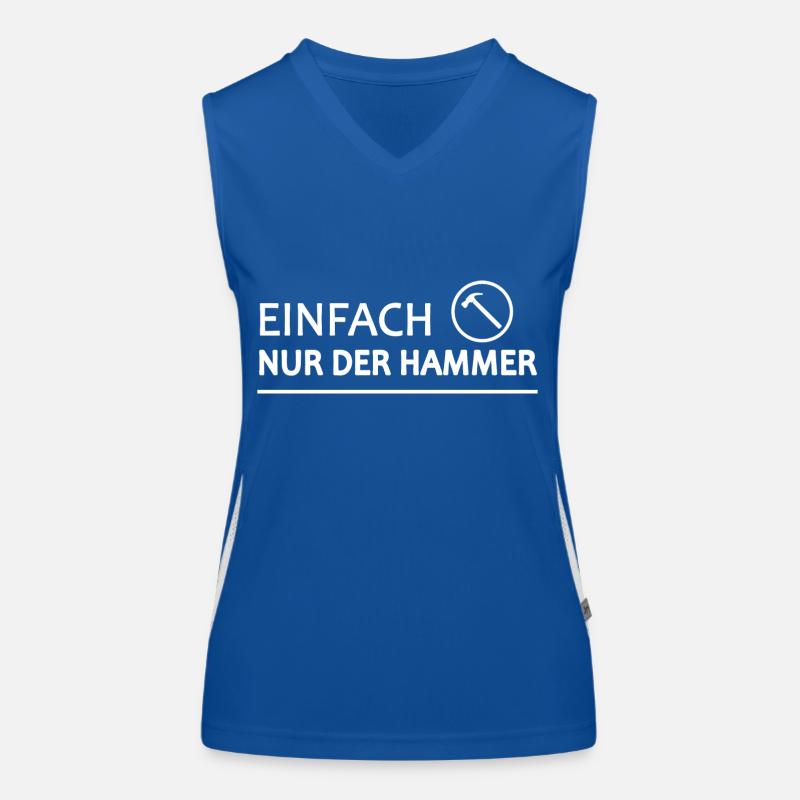 meme heimwerker-king spruch einfach nur der hammer Funktionelles Kontrast-Tank Top für Frauen