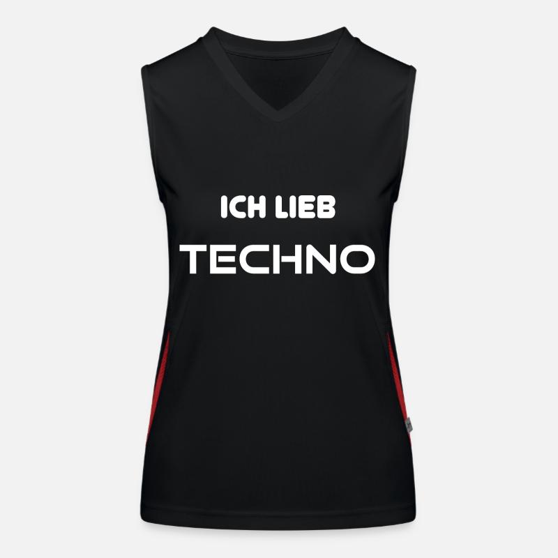 Ich lieb Techno Funktionelles Kontrast-Tank Top für Frauen