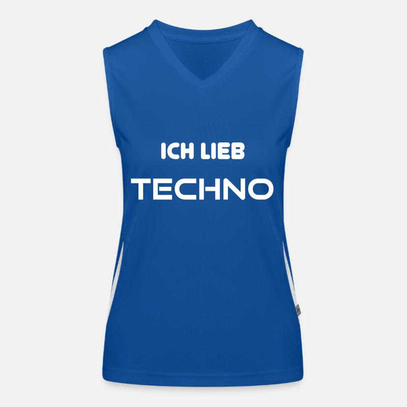 Ich lieb Techno Funktionelles Kontrast-Tank Top für Frauen