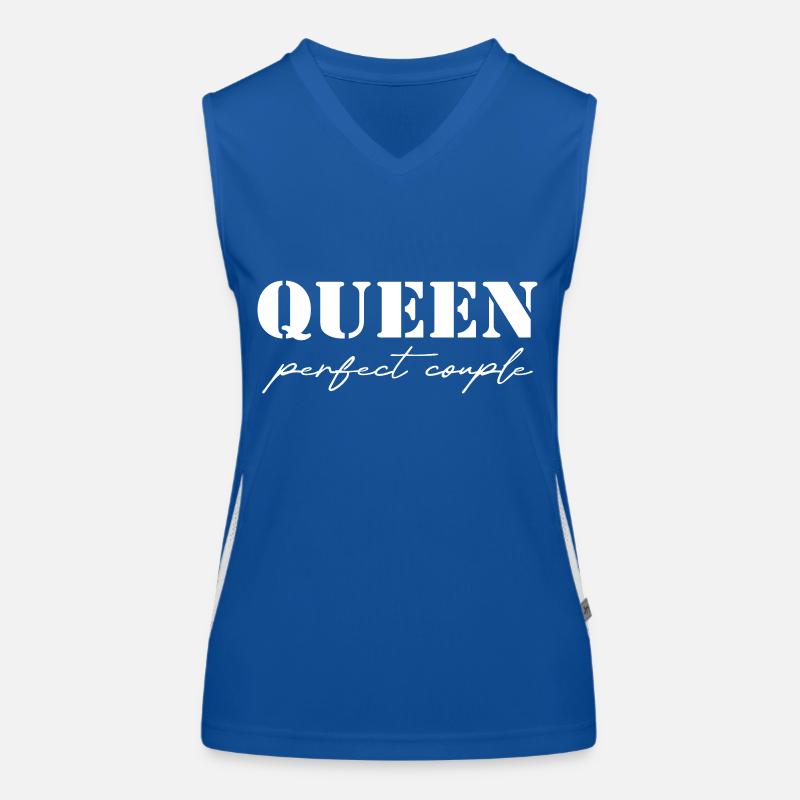 King and Queen Queen Geschenk white Funktionelles Kontrast-Tank Top für Frauen