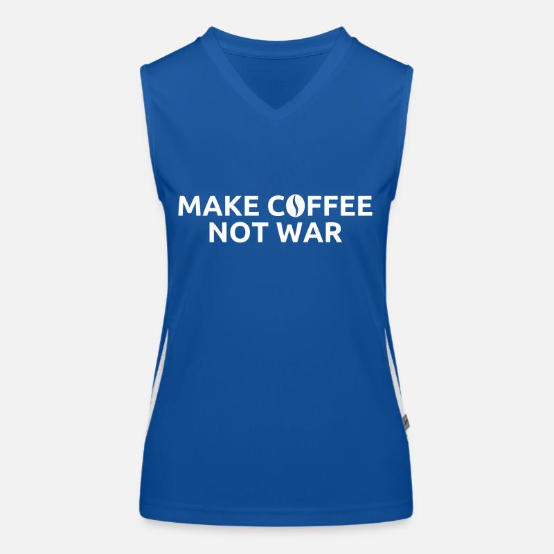 make coffee not war Women's Functional Contrast Tank Top