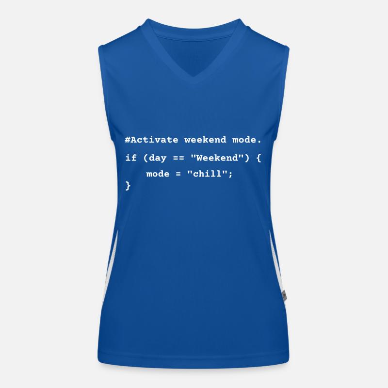 Mode week-end activé - T-shirt de codage amusant Débardeur respirant contrasté Femme