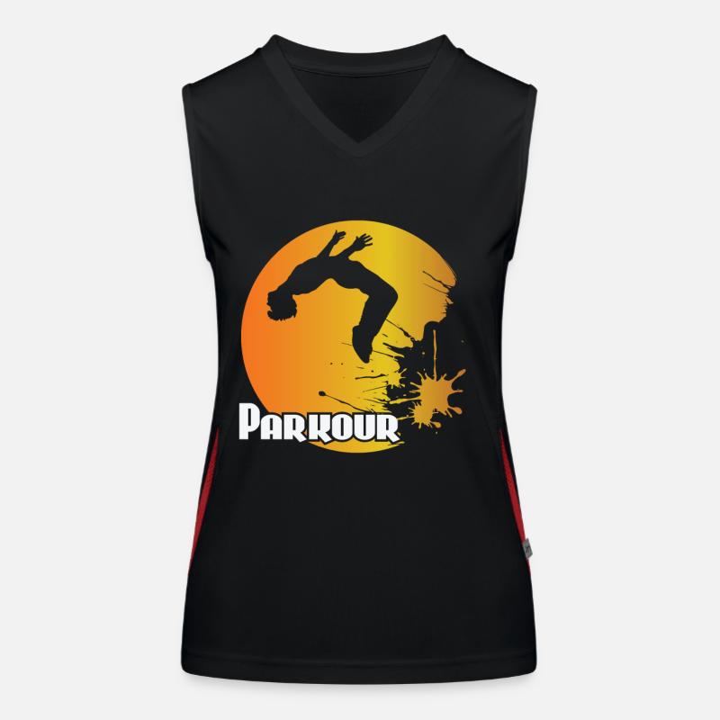Parkour Backflip Funktionelles Kontrast-Tank Top für Frauen