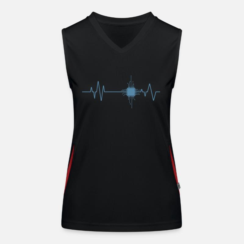Herzschlag Chip Elektronik Beruf Technik Funktionelles Kontrast-Tank Top für Frauen