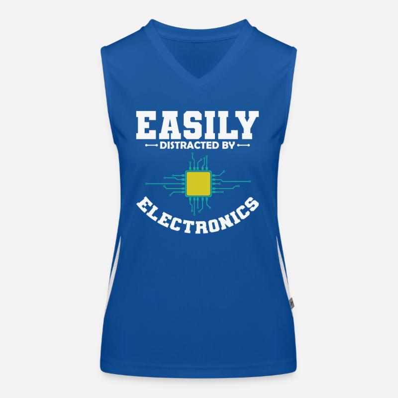 Easily Distracted By Electronics Beruf Funktionelles Kontrast-Tank Top für Frauen