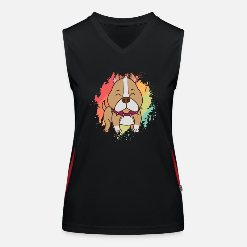 Pit Bull Comic Drawing Dog Pet Women's Functional Contrast Tank Top