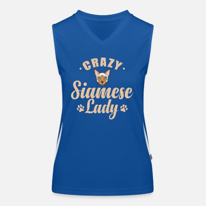 Crazy Siamese Cat Lady Haustier Kater Funktionelles Kontrast-Tank Top für Frauen