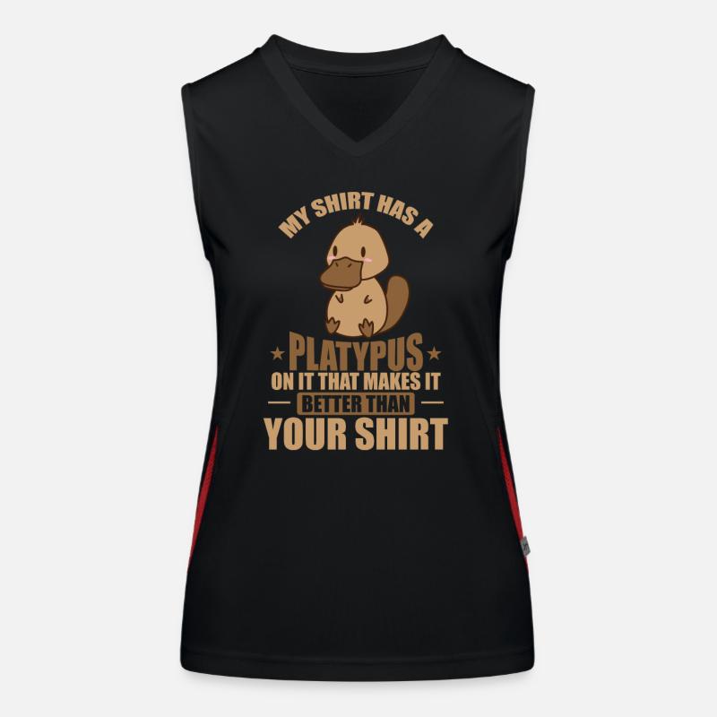 Mon tee a un ornithorynque dessus Schnabeltier Débardeur respirant contrasté Femme