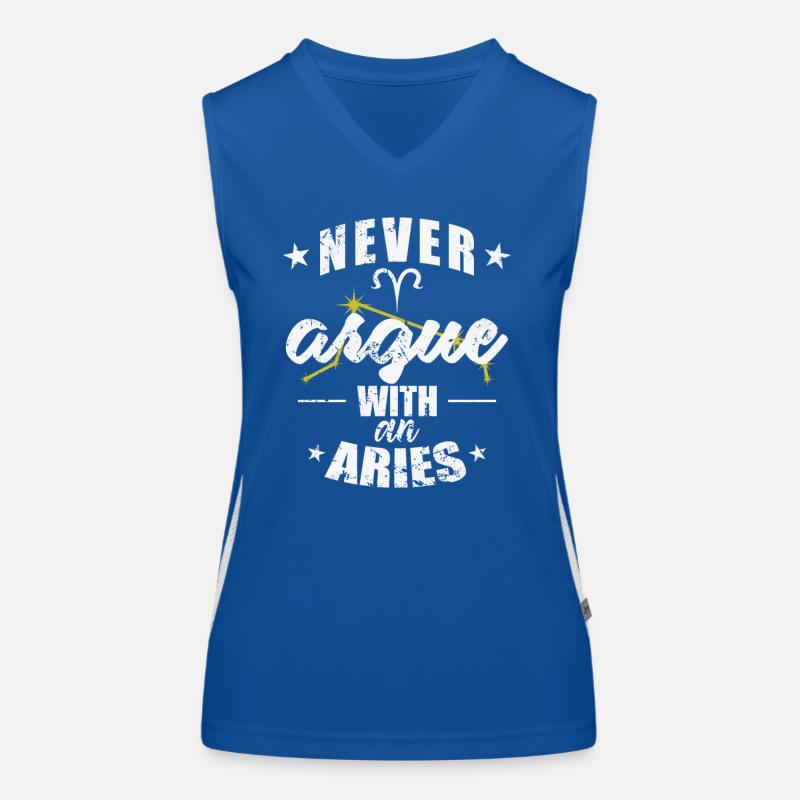 Sternzeichen Never argue with an Aries Widder Funktionelles Kontrast-Tank Top für Frauen