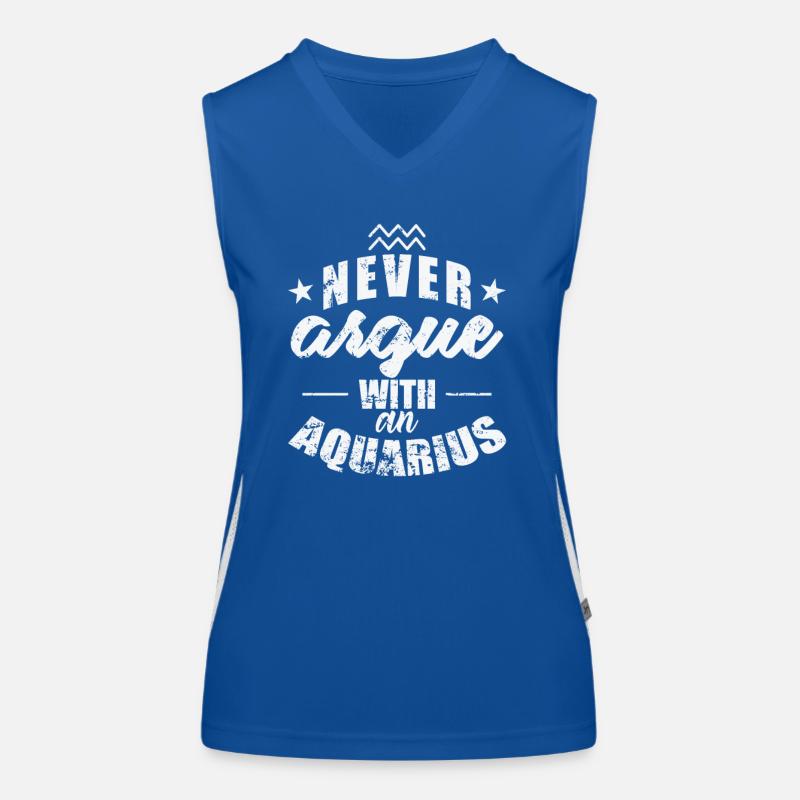 Sternzeichen Never argue with an Aquarius Funktionelles Kontrast-Tank Top für Frauen