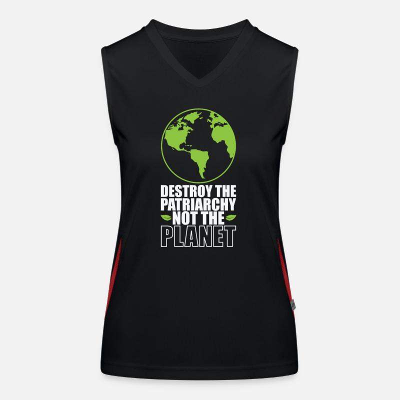 Destroy the Patriarchy not the Planet Women's Functional Contrast Tank Top