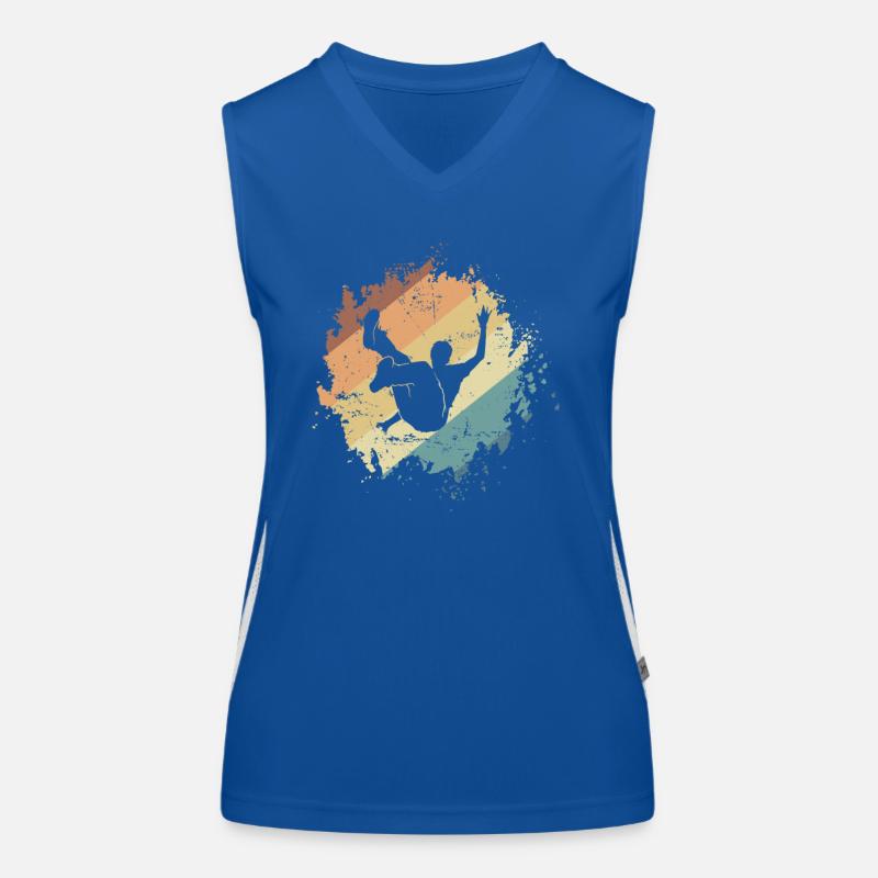 Kunstsprung Parkour Sprung Sport Training Funktionelles Kontrast-Tank Top für Frauen