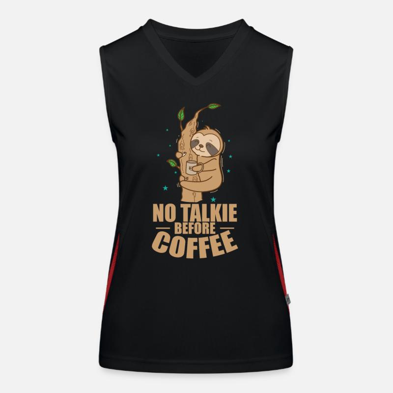 Pas parlant avant Coffee Sloth Lazy Débardeur respirant contrasté Femme