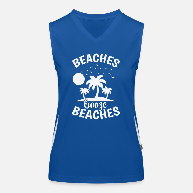 Beaches Booze Beaches Tree Palm Holidays Women's Functional Contrast Tank Top