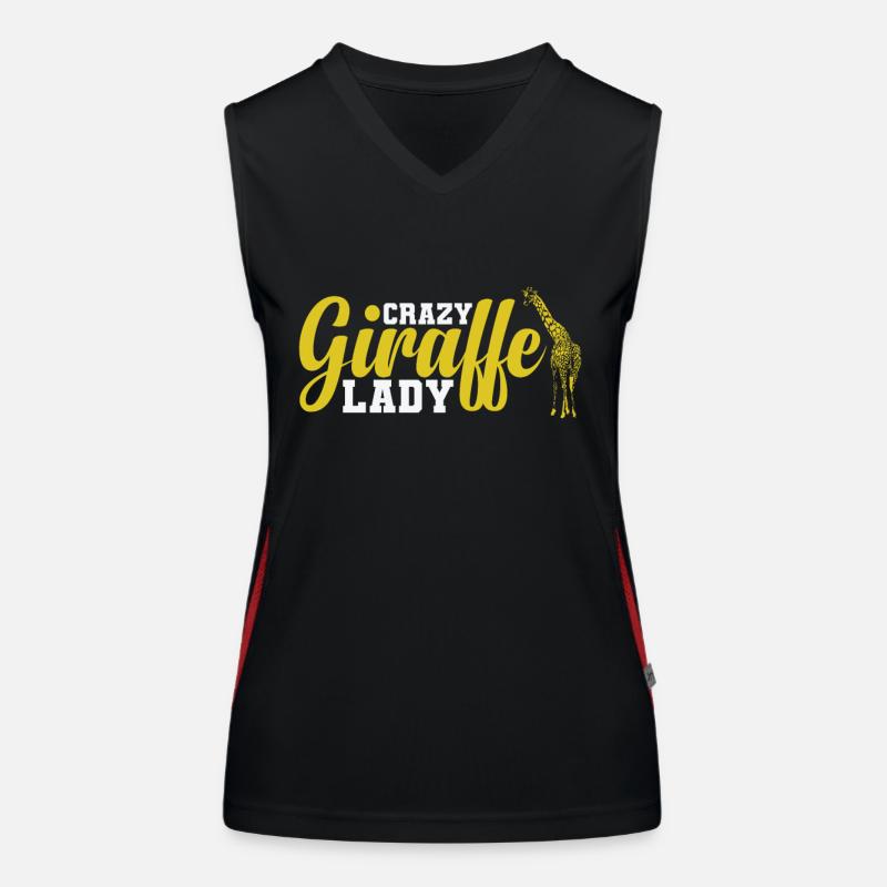 Crazy Giraffe Lady exotisches Tier Funktionelles Kontrast-Tank Top für Frauen