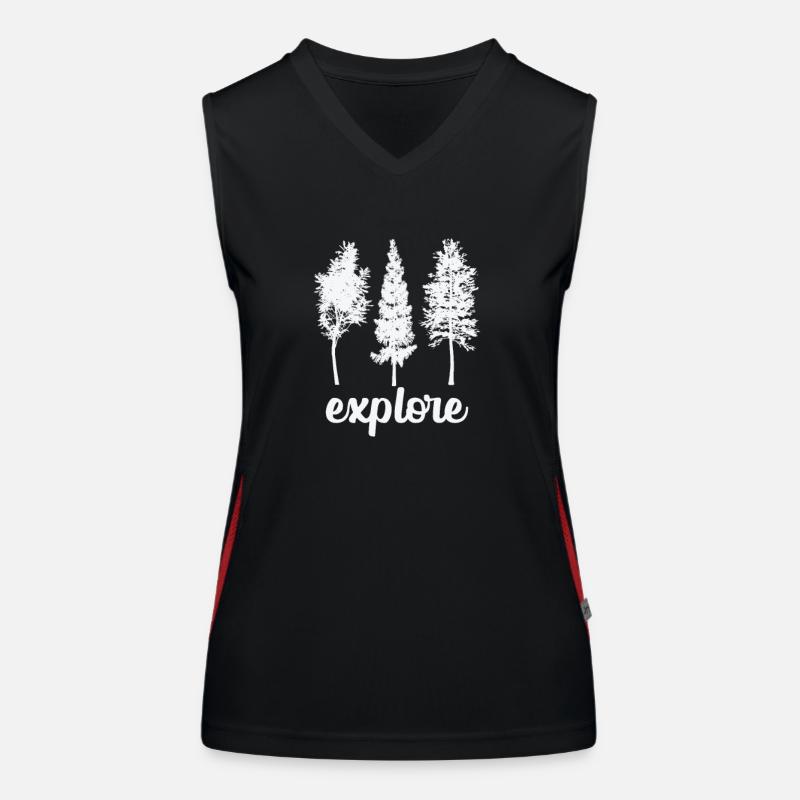 Explorez la forêt et les arbres Feuilles naturelles Débardeur respirant contrasté Femme
