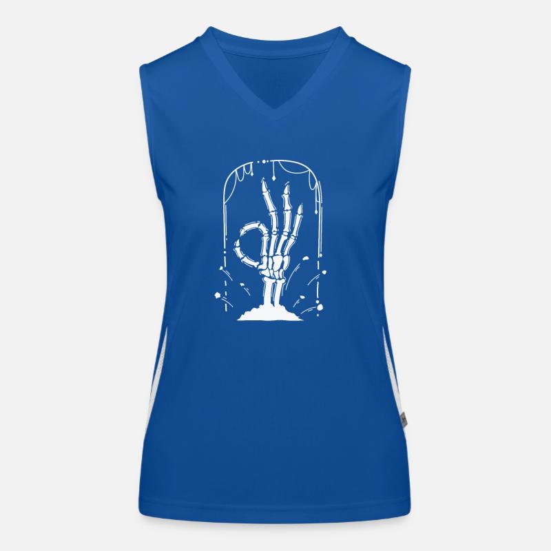 Grabstein und Hand Gothic Stil Funktionelles Kontrast-Tank Top für Frauen