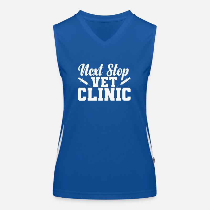 Next Stop Vet Clinic Tierarzt Beruf Funktionelles Kontrast-Tank Top für Frauen
