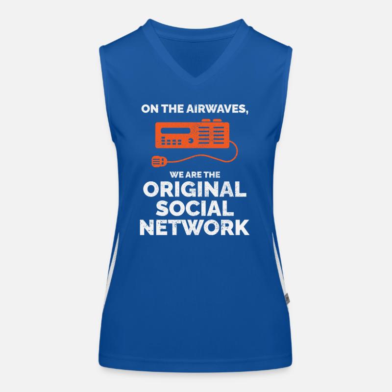 Amateur Ham Radio Operator Original Social Network Women's Functional Contrast Tank Top