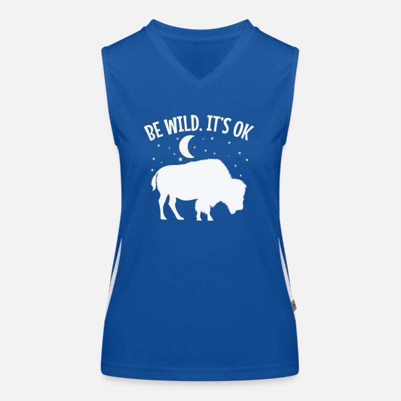 Be wild It's ok Bison Tier Funktionelles Kontrast-Tank Top für Frauen