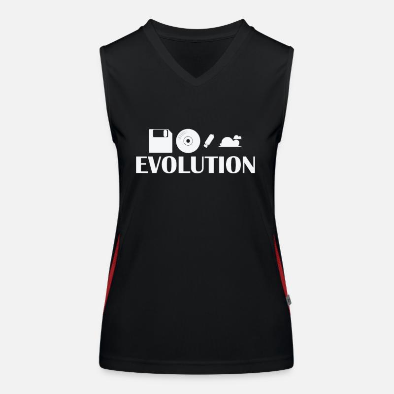 Evolution Diskette CD USB Stick Cloud Funktionelles Kontrast-Tank Top für Frauen