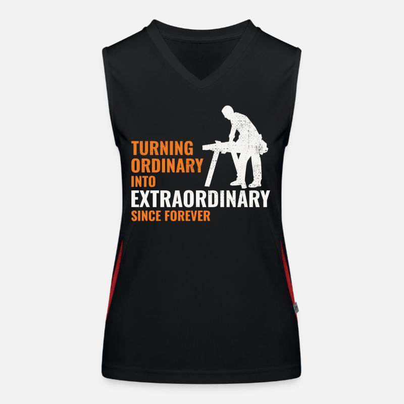 Woodworker Woodcutter Carpenter Woodworking Funny Women's Functional Contrast Tank Top