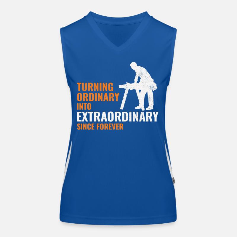 Woodworker Woodcutter Carpenter Woodworking Funny Women's Functional Contrast Tank Top