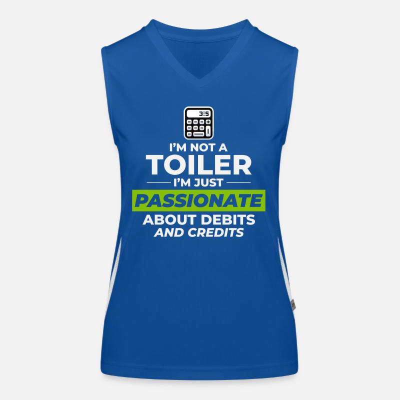 Passionate Accountant Debits Credits Funny Humor Women's Functional Contrast Tank Top