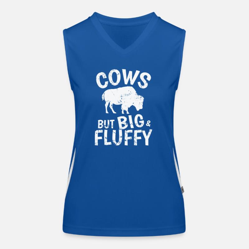 Cows but big & Fluffy Bison Tier Funktionelles Kontrast-Tank Top für Frauen