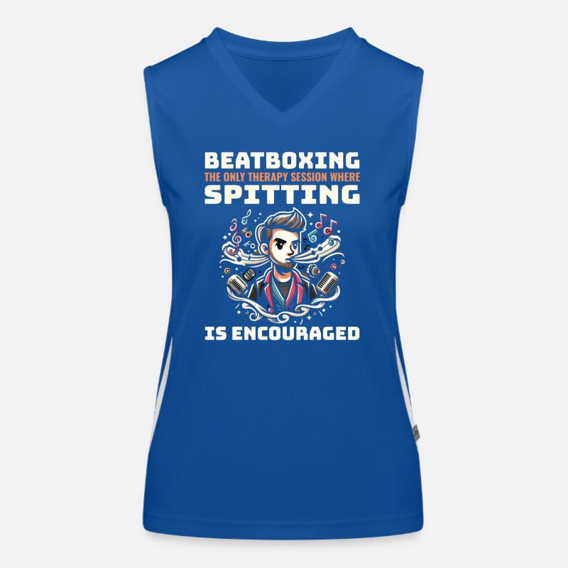 Beatboxing Funny Rhythmic Humor Vocal Percussion Women's Functional Contrast Tank Top