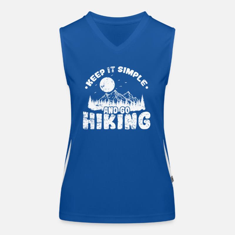 Keep it Simple and go Hiking Outdoor Hobby Funktionelles Kontrast-Tank Top für Frauen