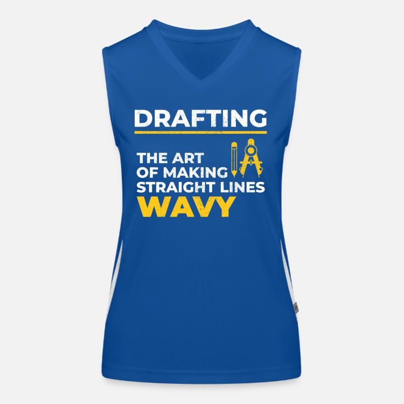 Architect Drafting Wavy Lines Construction Funny Women's Functional Contrast Tank Top