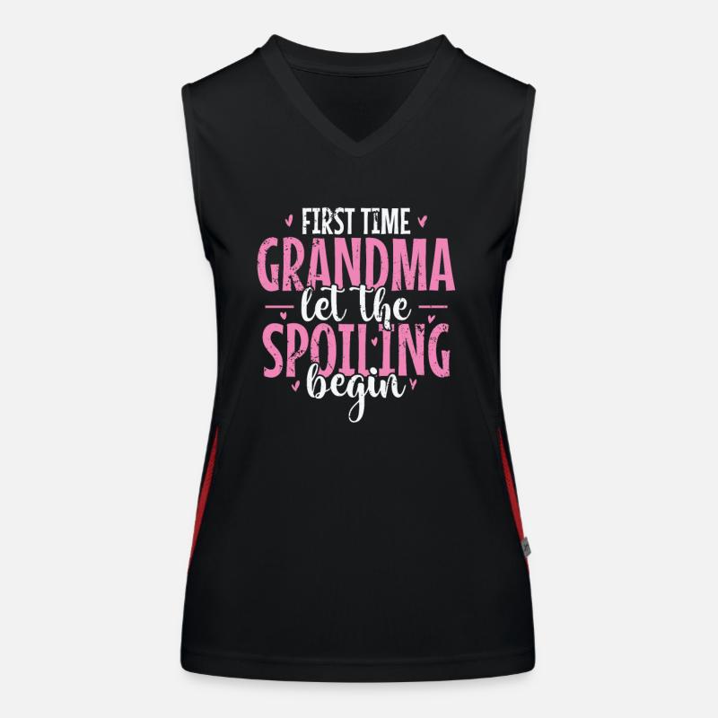 First Time Grandma let the Spoiling begin Women's Functional Contrast Tank Top