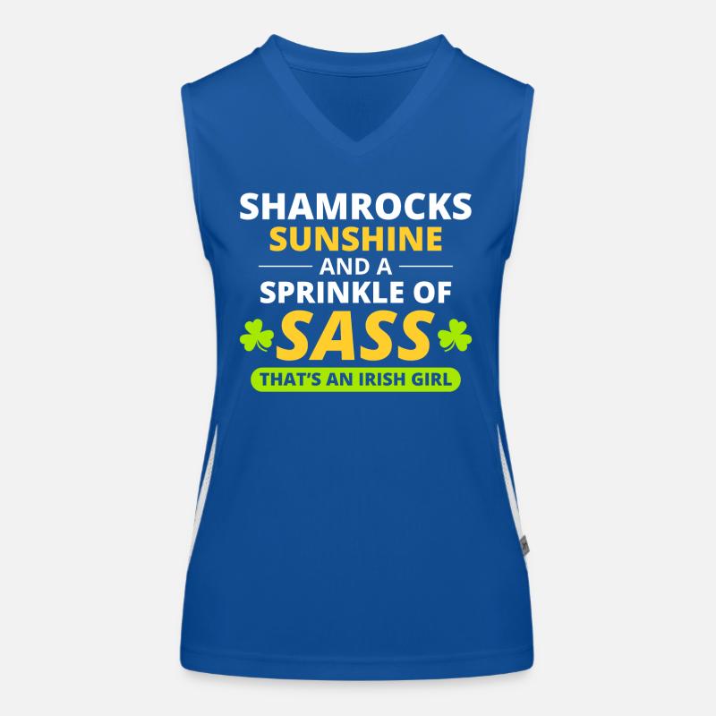 Fille irlandaise : Shamrocks, Sunshine et Sass Débardeur respirant contrasté Femme