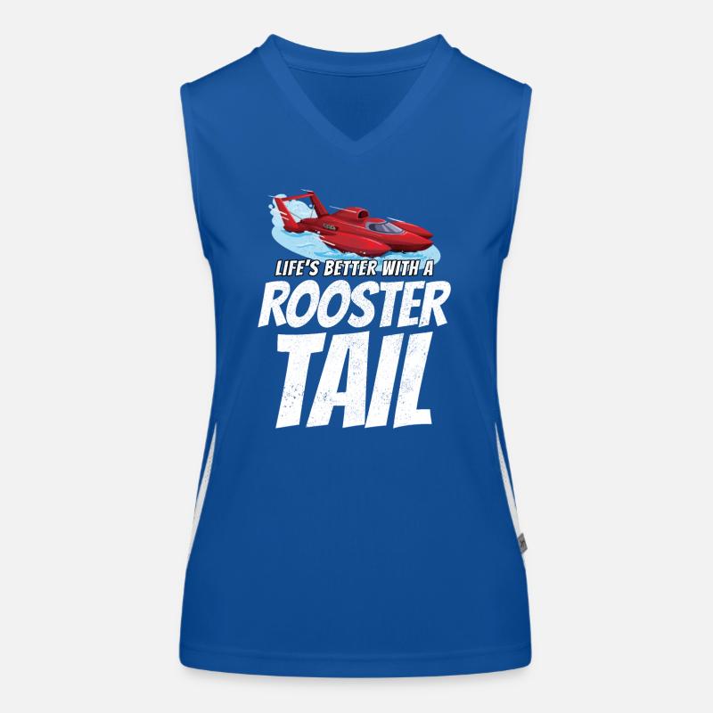 Rooster Tail Rumble : Plaisir des courses d’hydroplanes Débardeur respirant contrasté Femme