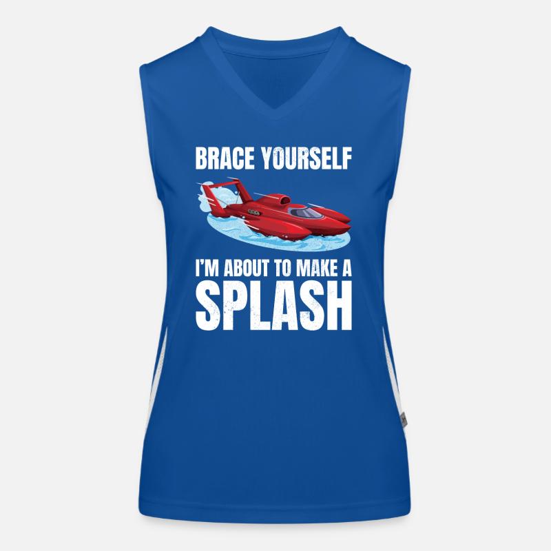 Alerte d’éclaboussure : Course d’hydroplanes Fun Water Sport Débardeur respirant contrasté Femme