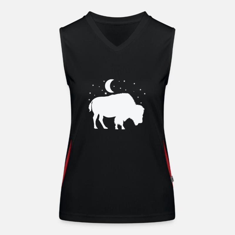 Bison au clair de lune Débardeur respirant contrasté Femme