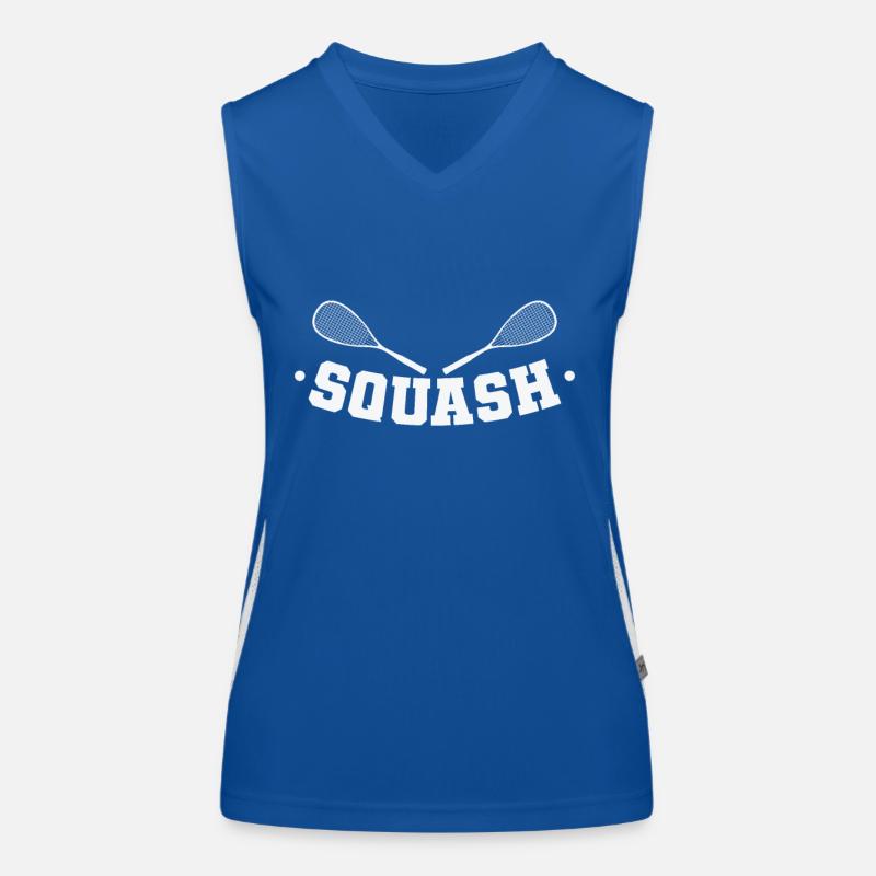 Playing squash in a duel Women's Functional Contrast Tank Top