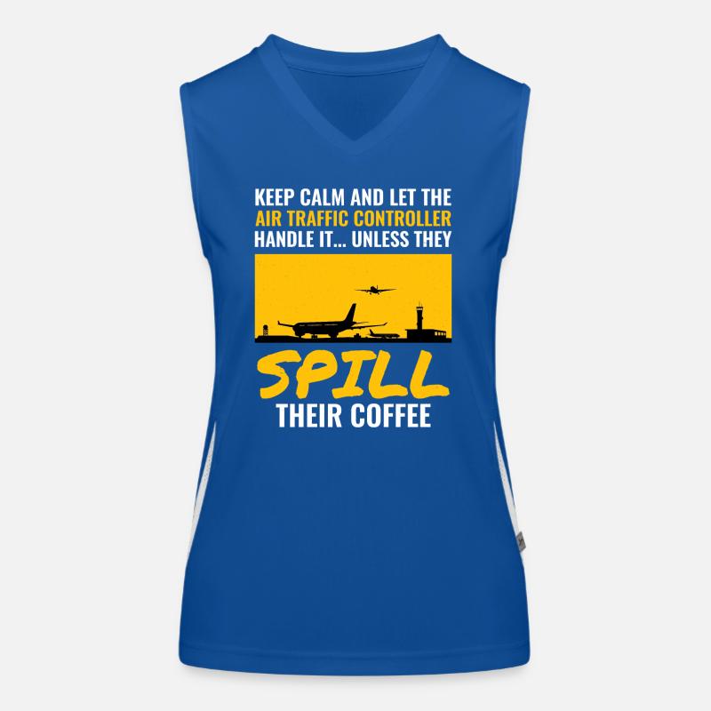 Air Traffic Coffee Controller ATC Aviation Humor Funktionelles Kontrast-Tank Top für Frauen
