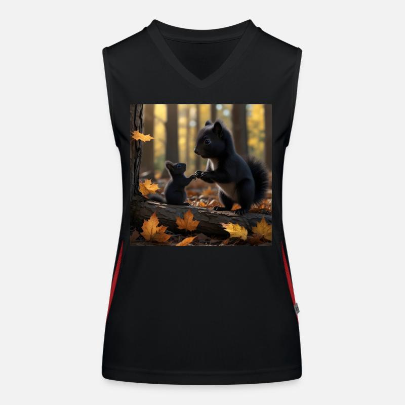Mutter Eichhörnchen und ihr Baby Kanada Funktionelles Kontrast-Tank Top für Frauen
