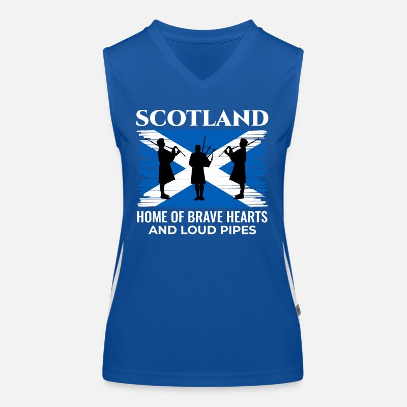 Instrument de joueur de cornemuse Drapeau écossais de l’Écosse Débardeur respirant contrasté Femme