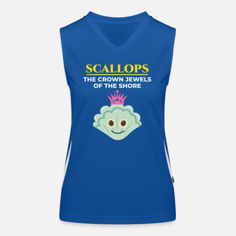 Scallop Seashells Collector Beachcomber Shellfish Women's Functional Contrast Tank Top