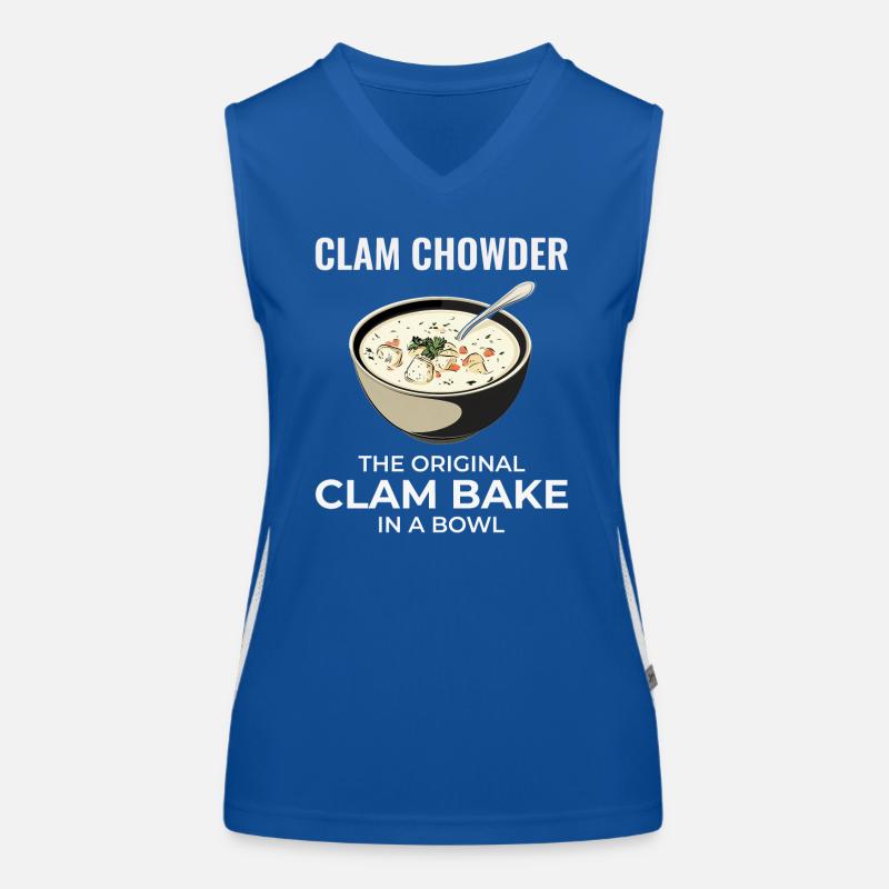 Clam Chowder Shellfish Hilarious Seafood Soup Women's Functional Contrast Tank Top